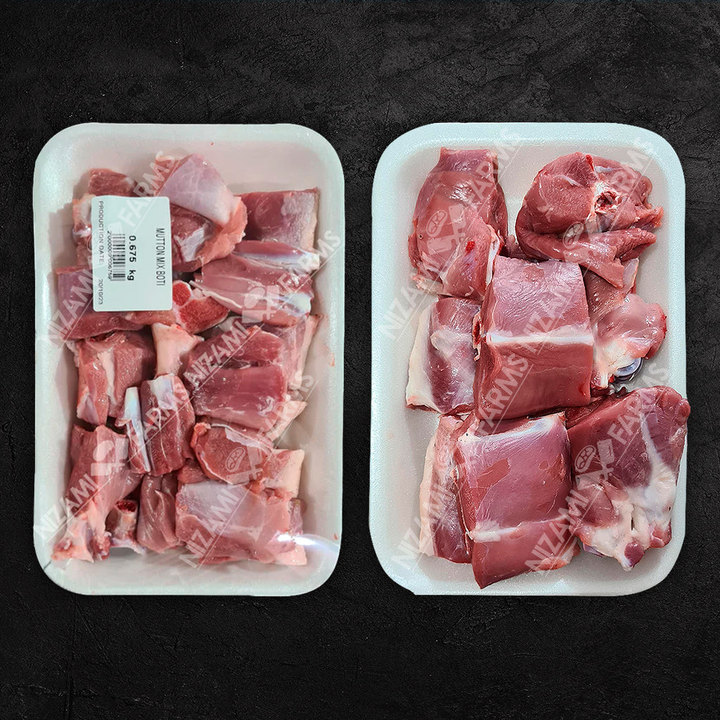 Mutton Mix Boti /  Kunna, Rosh & Steam Cut (Bone-in)